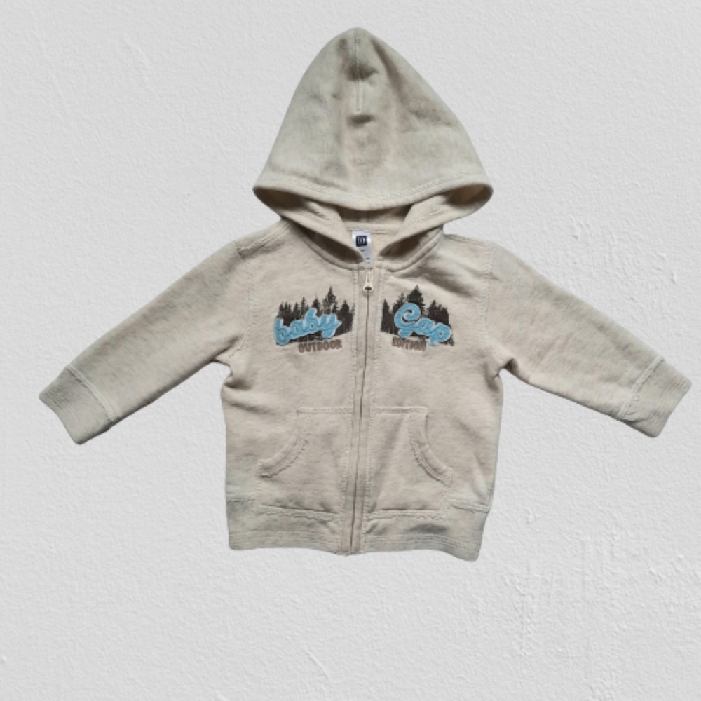 Baby Gap off white hoodie size 12/18MO. Outdoor Ed
